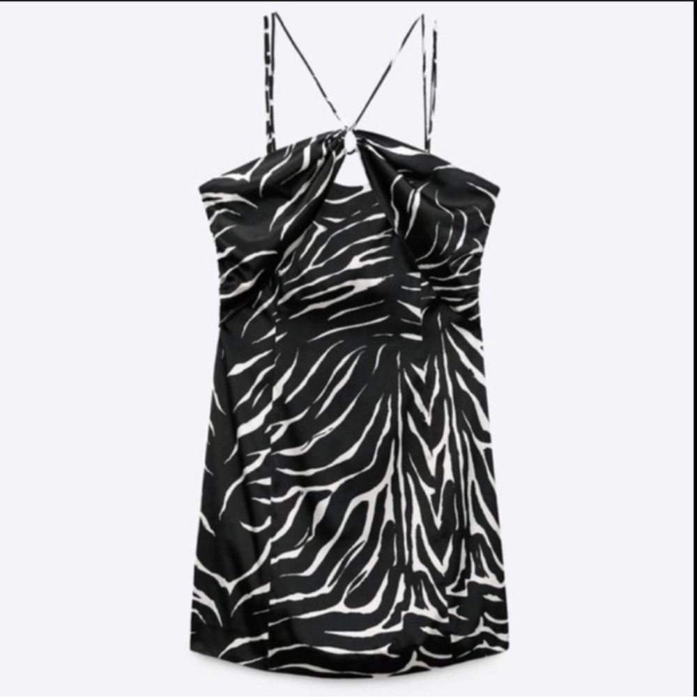 Zara zebra print dress size small